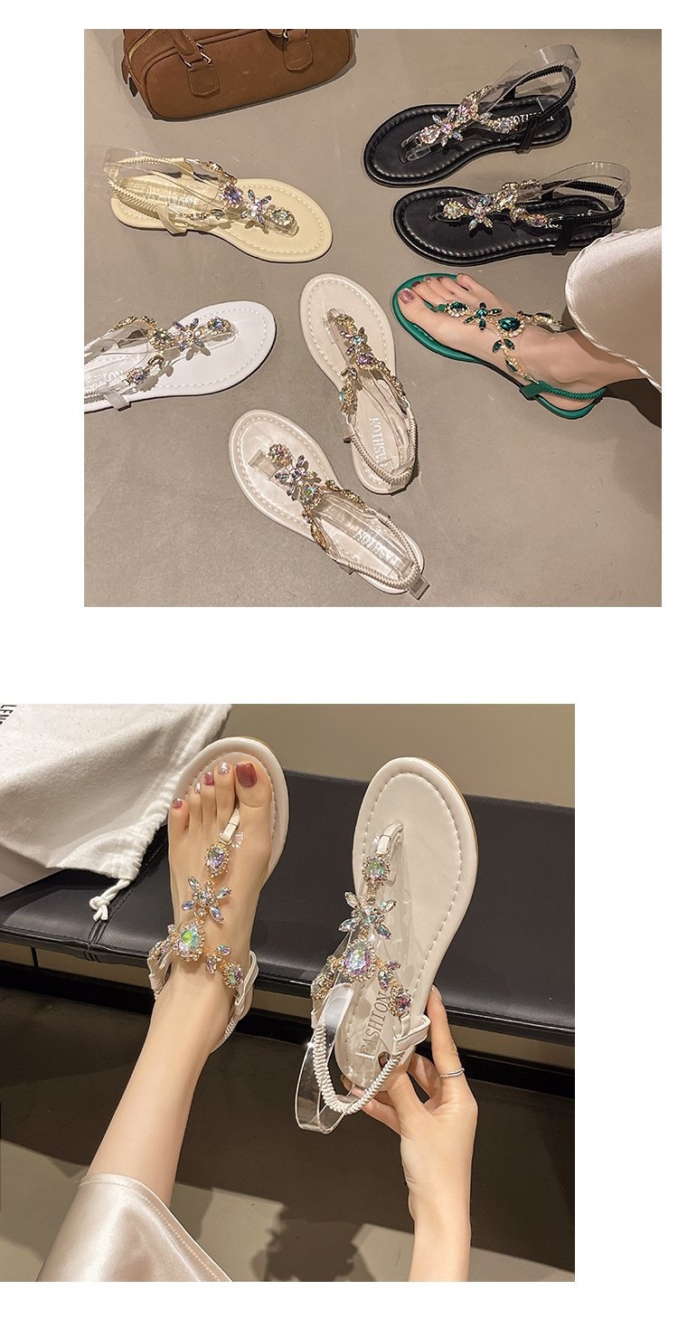 Women's Roman Flat Sandals detail close-up – Sarah Express