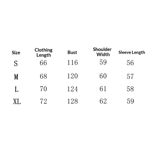 Size chart for distressed washed hoodie