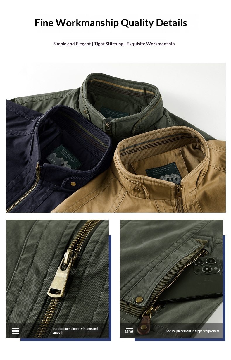 Slim Fit Cotton Trench Coat Jacket for Men Plus Size