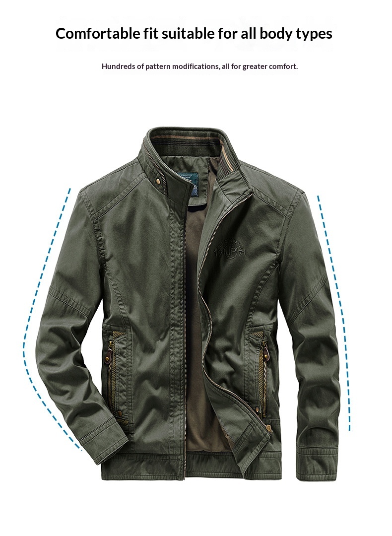 Slim Fit Cotton Trench Coat Jacket for Men Plus Size
