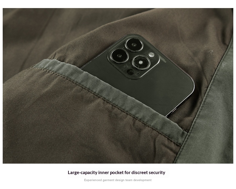 Slim Fit Cotton Trench Coat Jacket for Men Plus Size