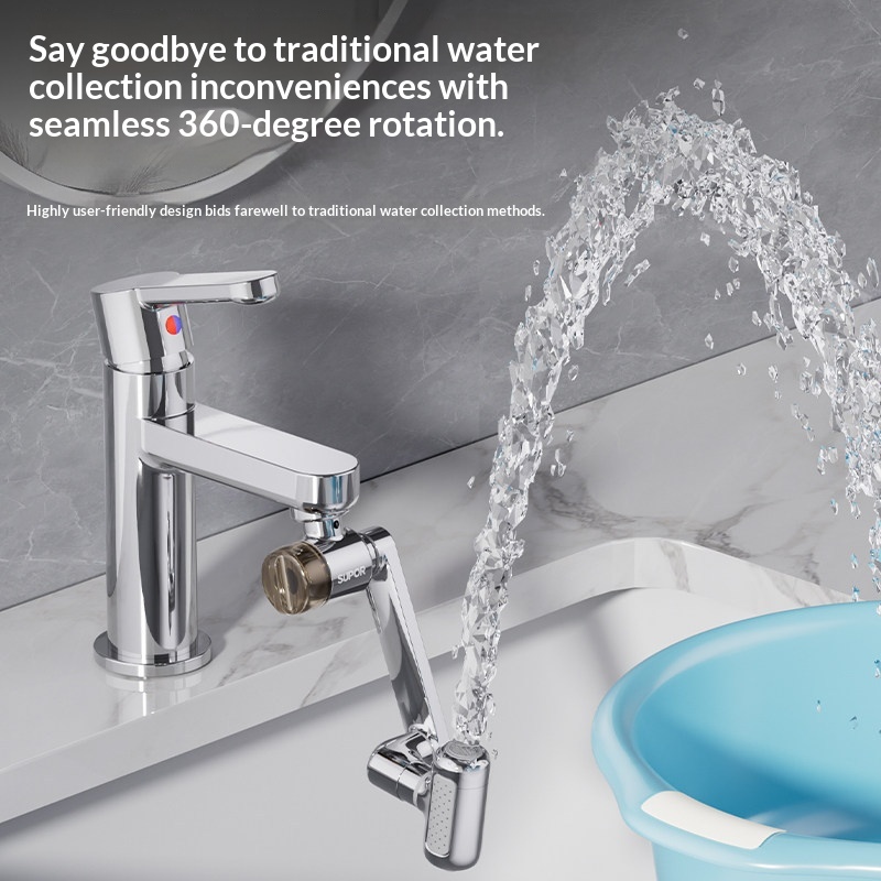 Four-speed Flying Rain Mist Soft-water Telescopic Mechanical Arm Universal Faucet Extendable And Rotatable