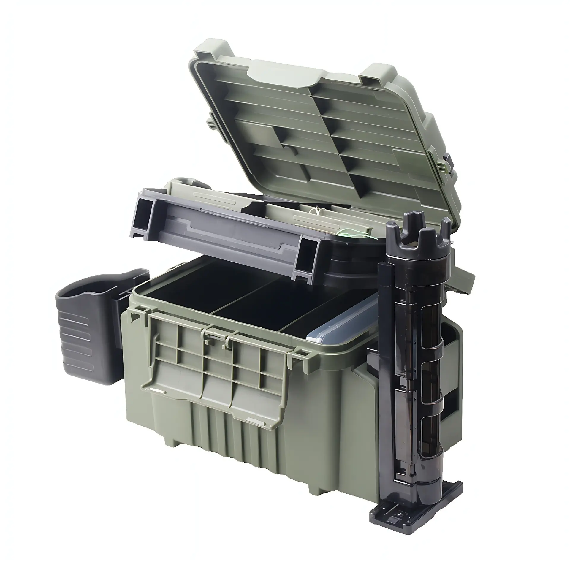 Reinforced Thickened High-Capacity Multi-Compartment Sit-On BaitcastingSea Fishing