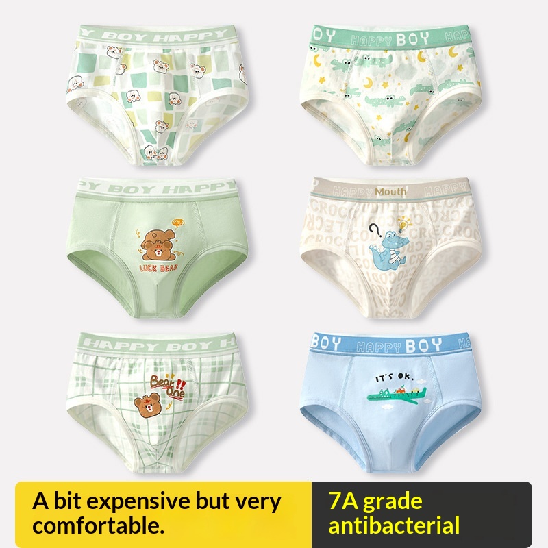 7A Kids Antibacterial No Pinching Bottoms Childrens Briefs