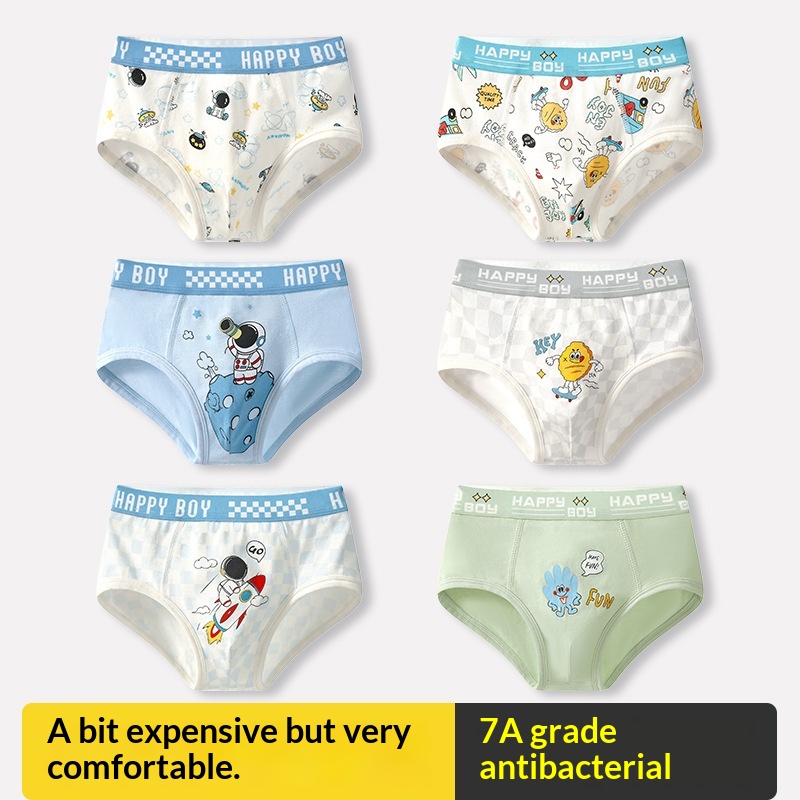 7A Kids Antibacterial No Pinching Bottoms Childrens Briefs — view 2