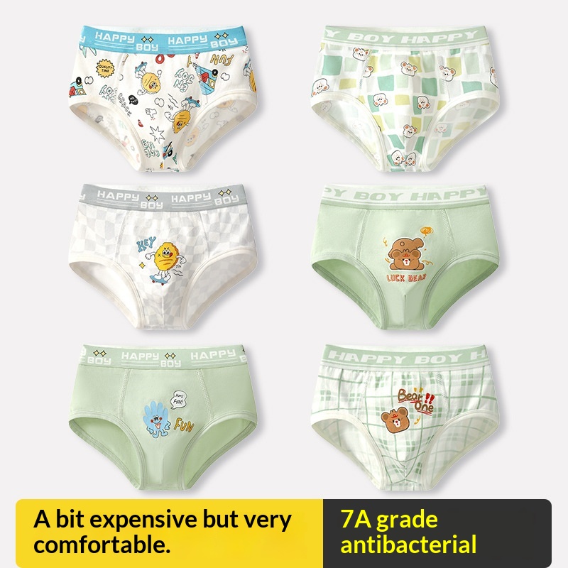 7A Kids Antibacterial No Pinching Bottoms Childrens Briefs — view 3