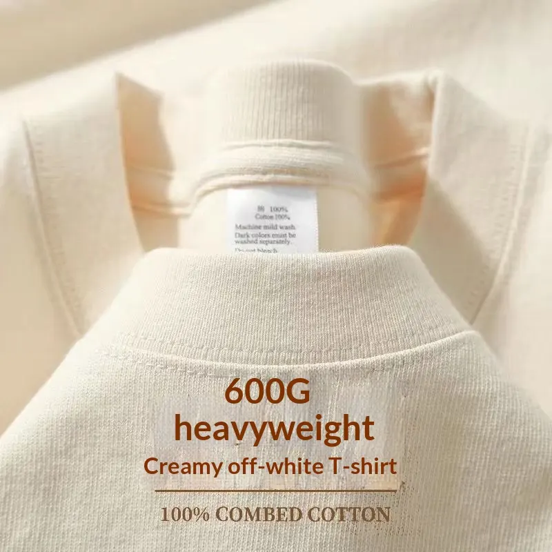 Heavyweight Bamboo-Striped Cotton T-Shirt Men's Xinjiang Long-Staple