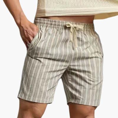 Mens Relaxed-fit Breathable American-style Linen Shorts For The Beach