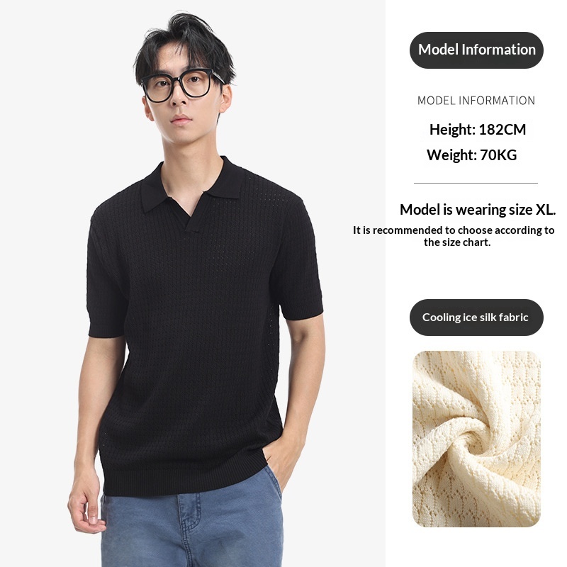 Men's Hollow-Out Breathable Business Polo Shirt