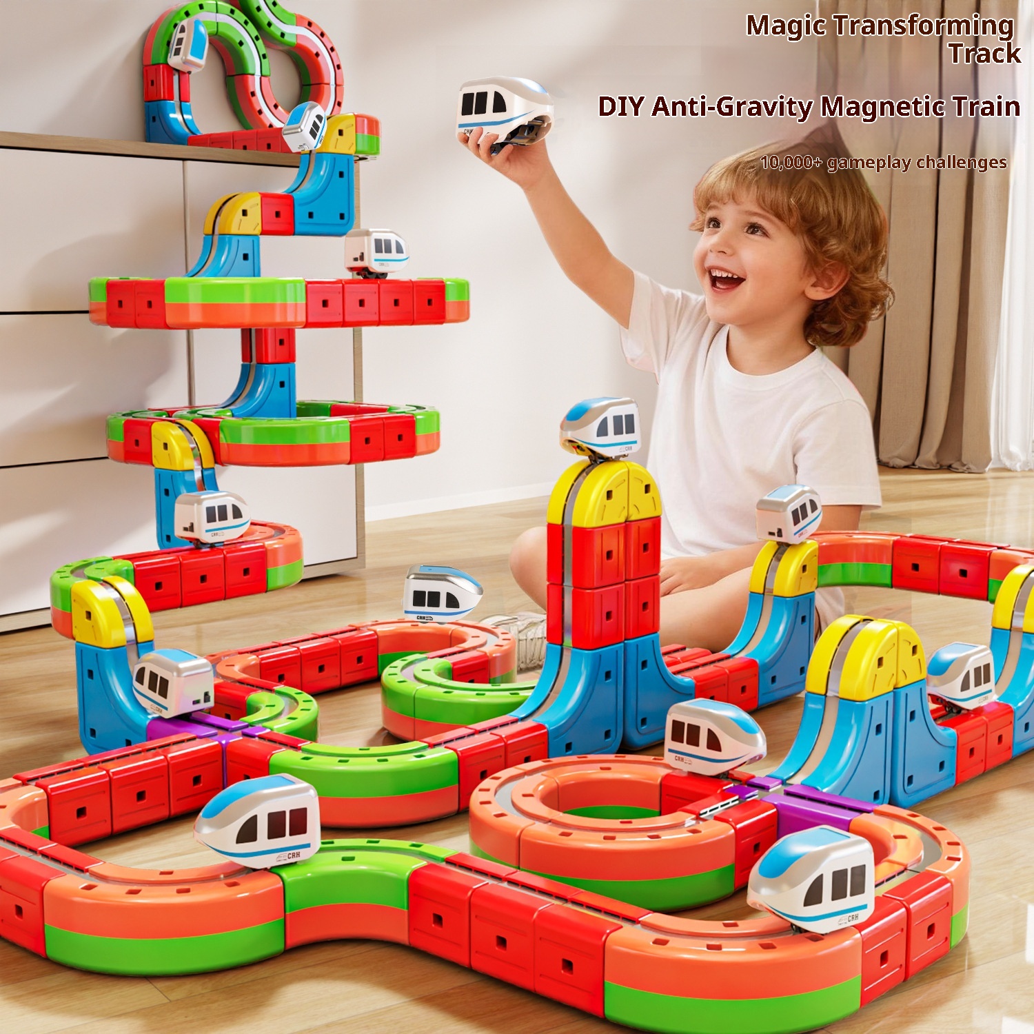 Versatile Magical Track Cube Electric Anti-Gravity Magnetic High-Speed Train Track With Tiny Train