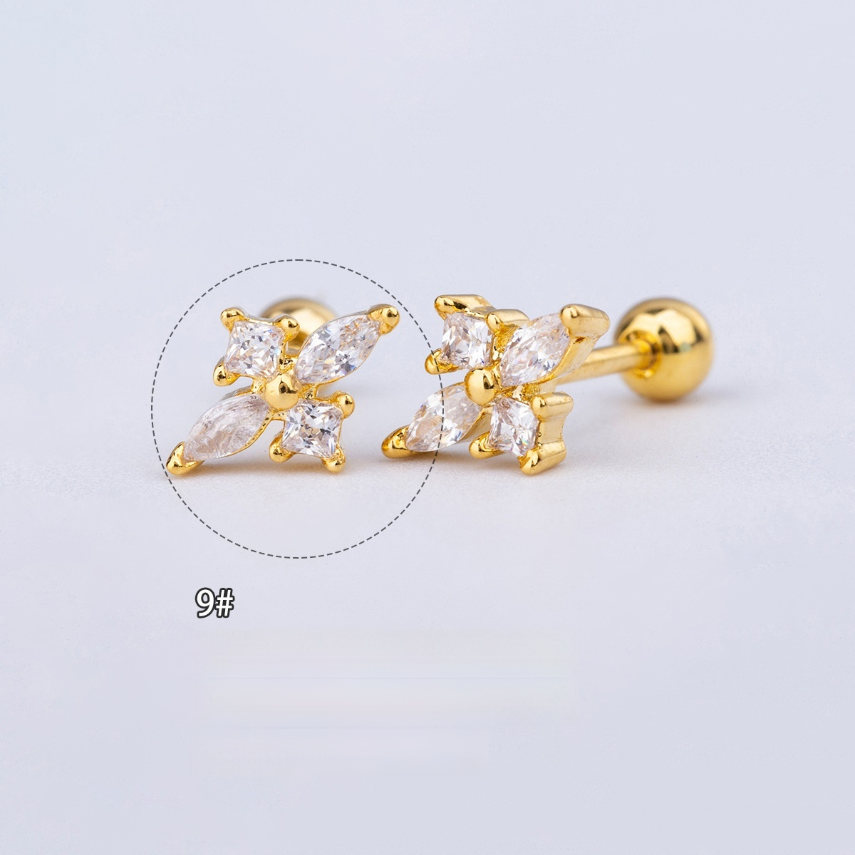 Titanium Steel European And American Style Piercing Earrings Simple Style