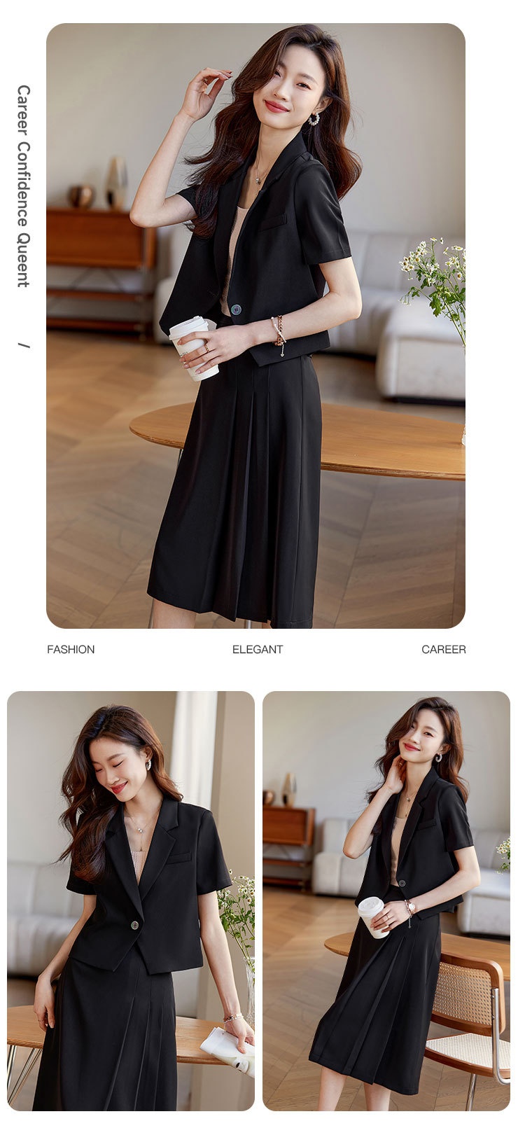 Chic, Age-reducing Two-piece Skirt Set For Petite Figures