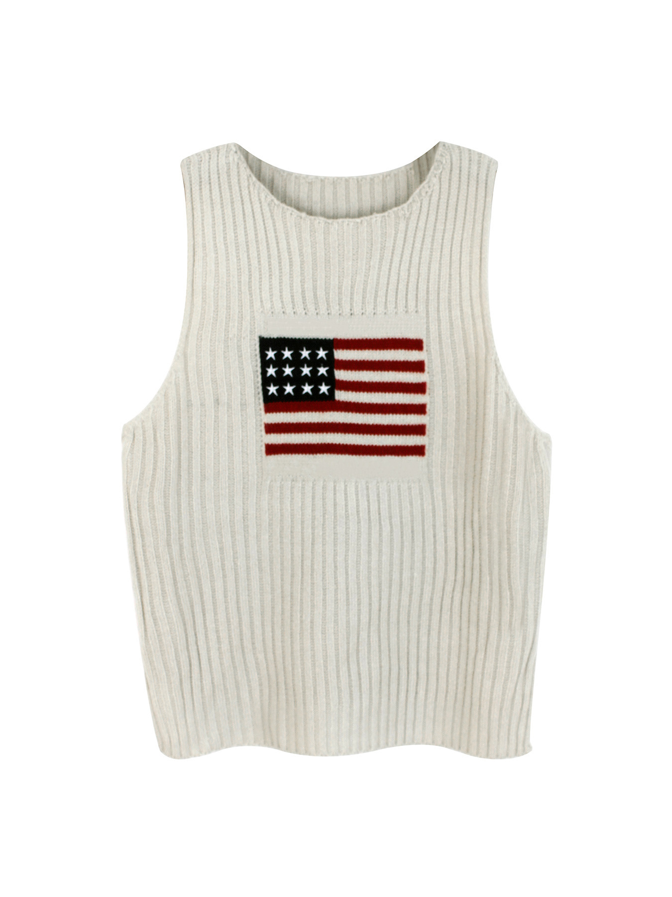 Summer Ready Women’s Sleeveless Sweater with Geometric Knit