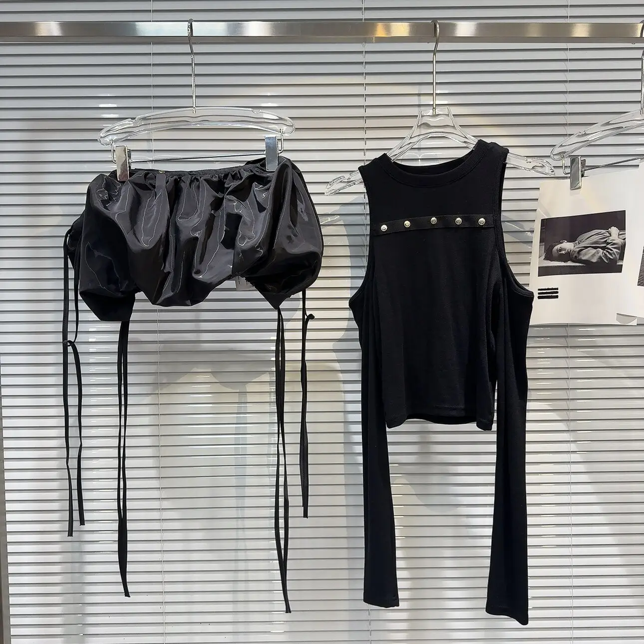 Detachable Off-shoulder Design Long-sleeve T-shirt Top