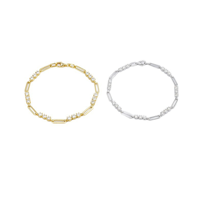 Sparkly 925 Sterling Silver Bubble Bracelet in Silver/Gold