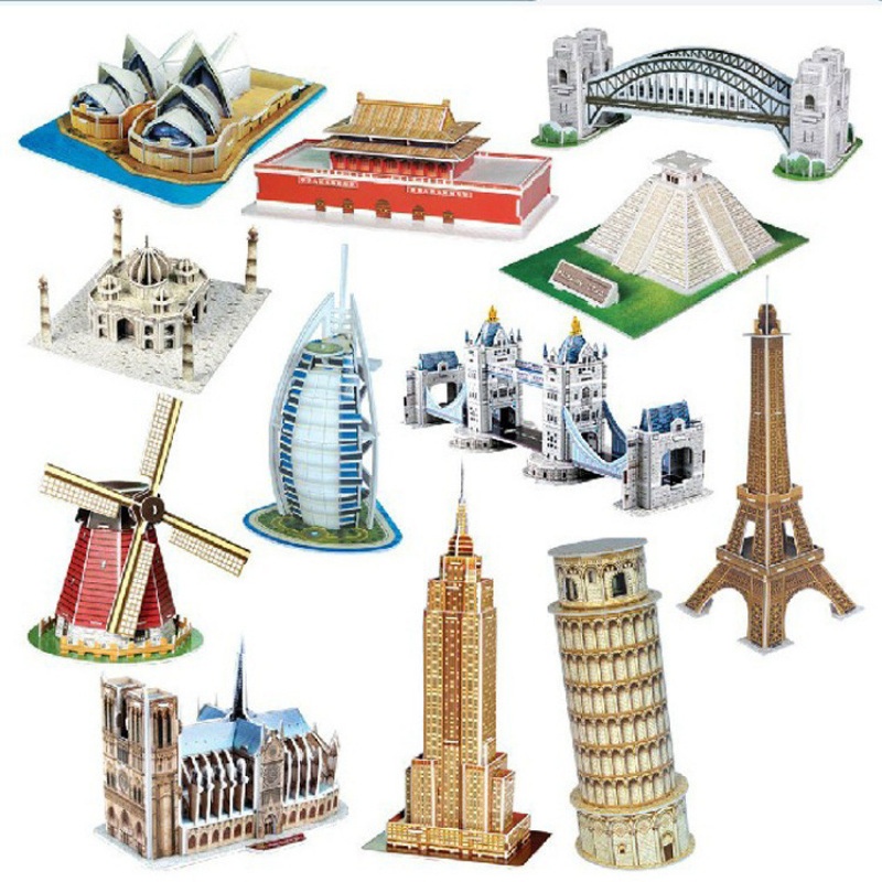 World Architecture Cardboard 3D Assembly Model