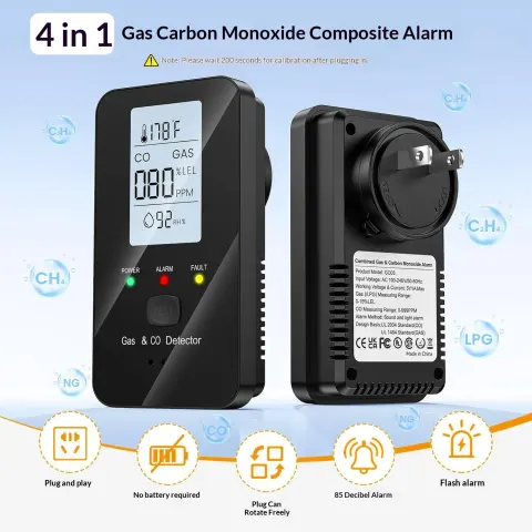 4-in-1 High-Sensitivity Gas and Carbon Monoxide Alarm