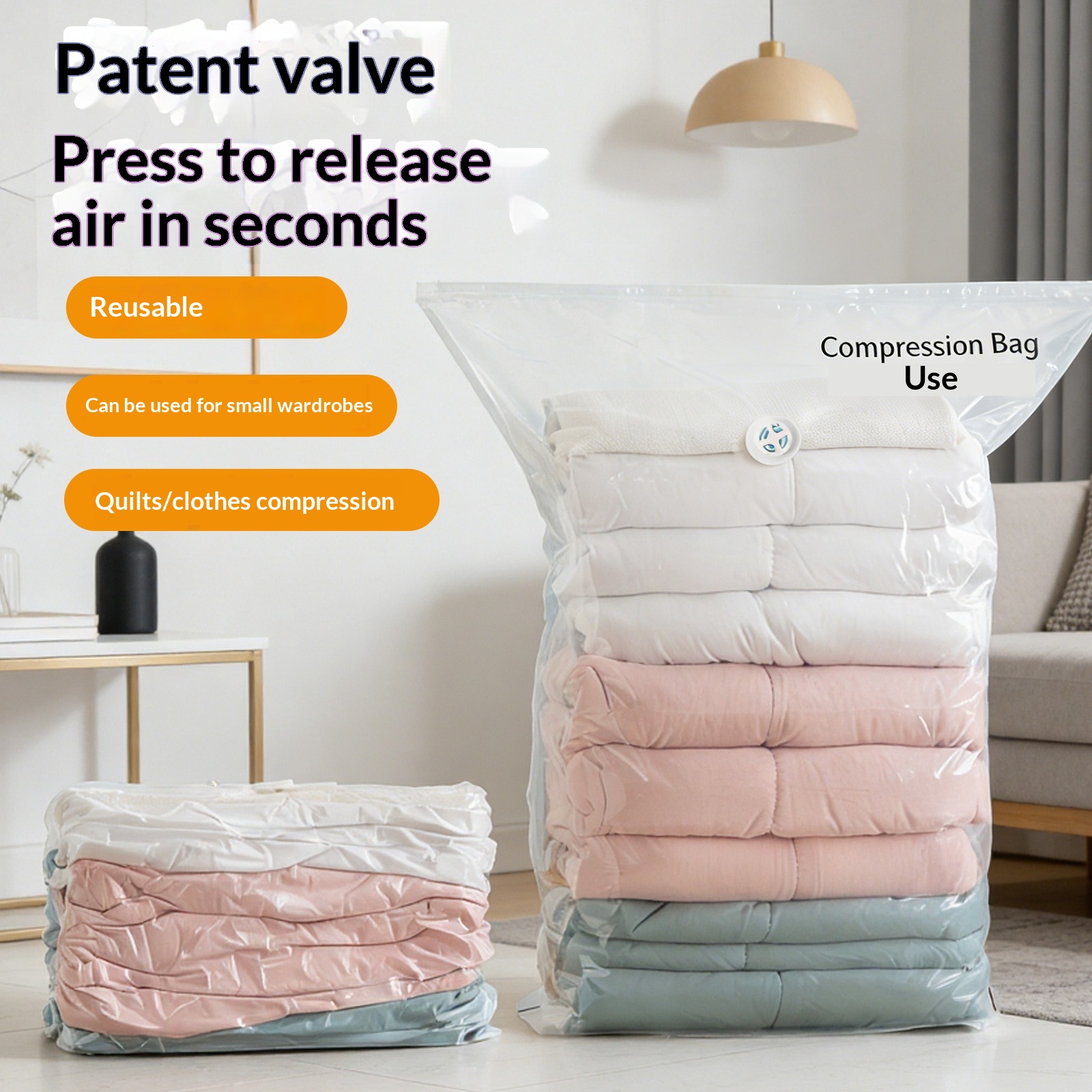 Simple 3D Vacuum Compression Bag No Pump Required