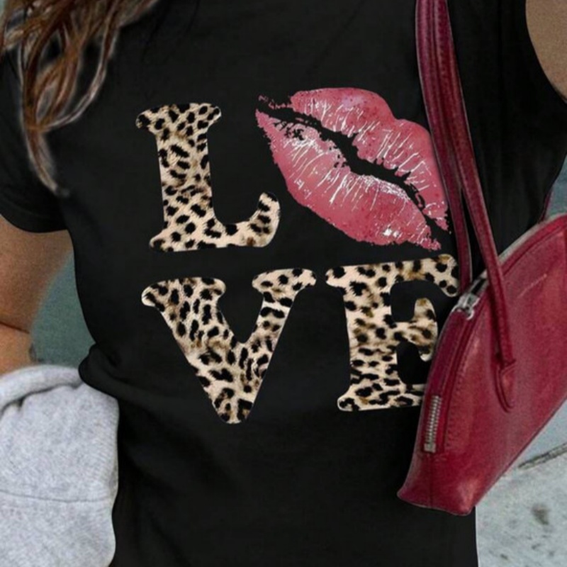 Personalized Street-style Short Crop Top With Letter Print And Short Sleeves
