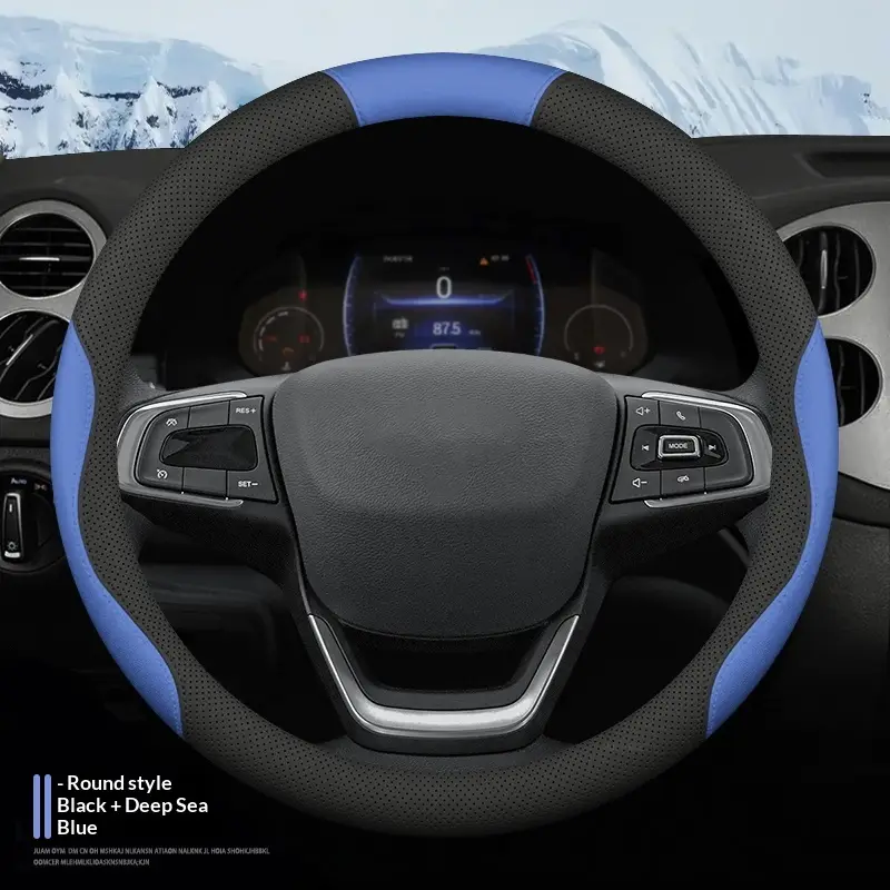 Steering Wheel Cover Leather Wrapped