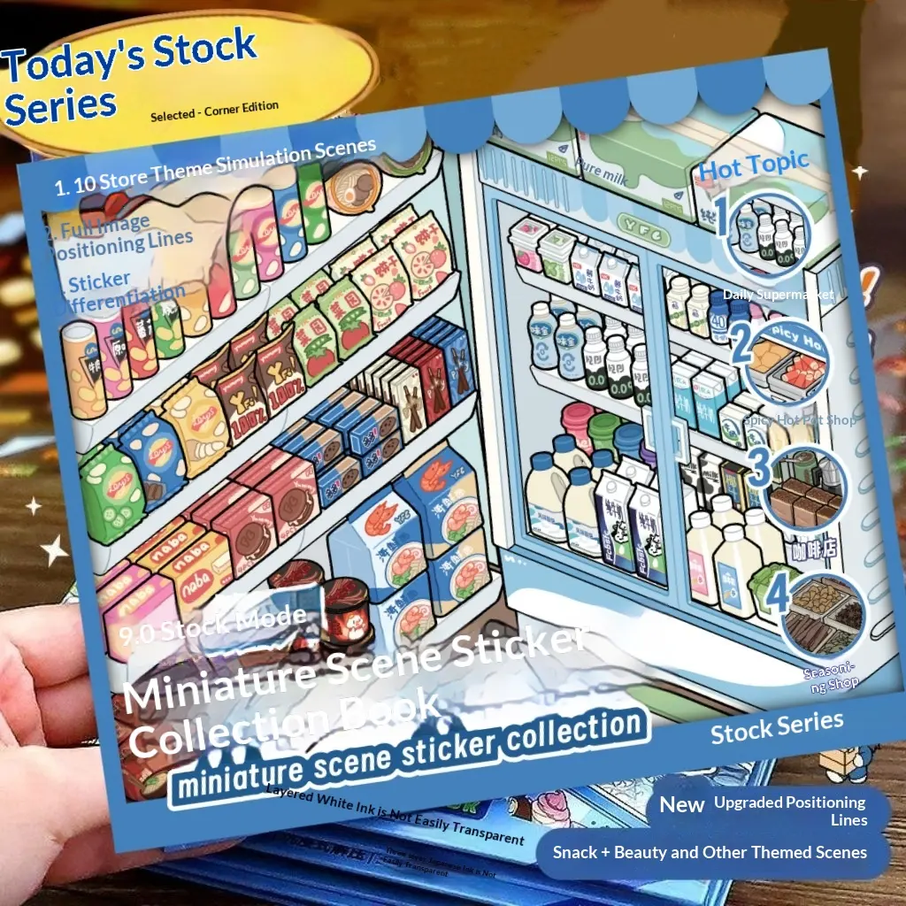 Graffiti-style Scenery 4 Scene Miniature Journal Stickers