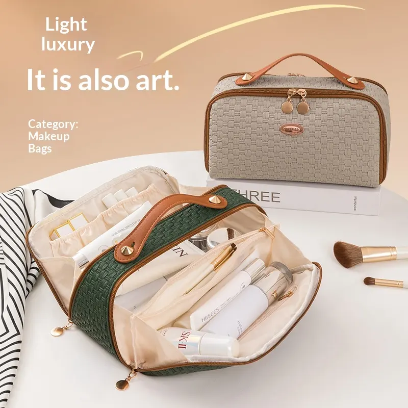 Portable Hard-Shell Toiletry And Makeup Bag