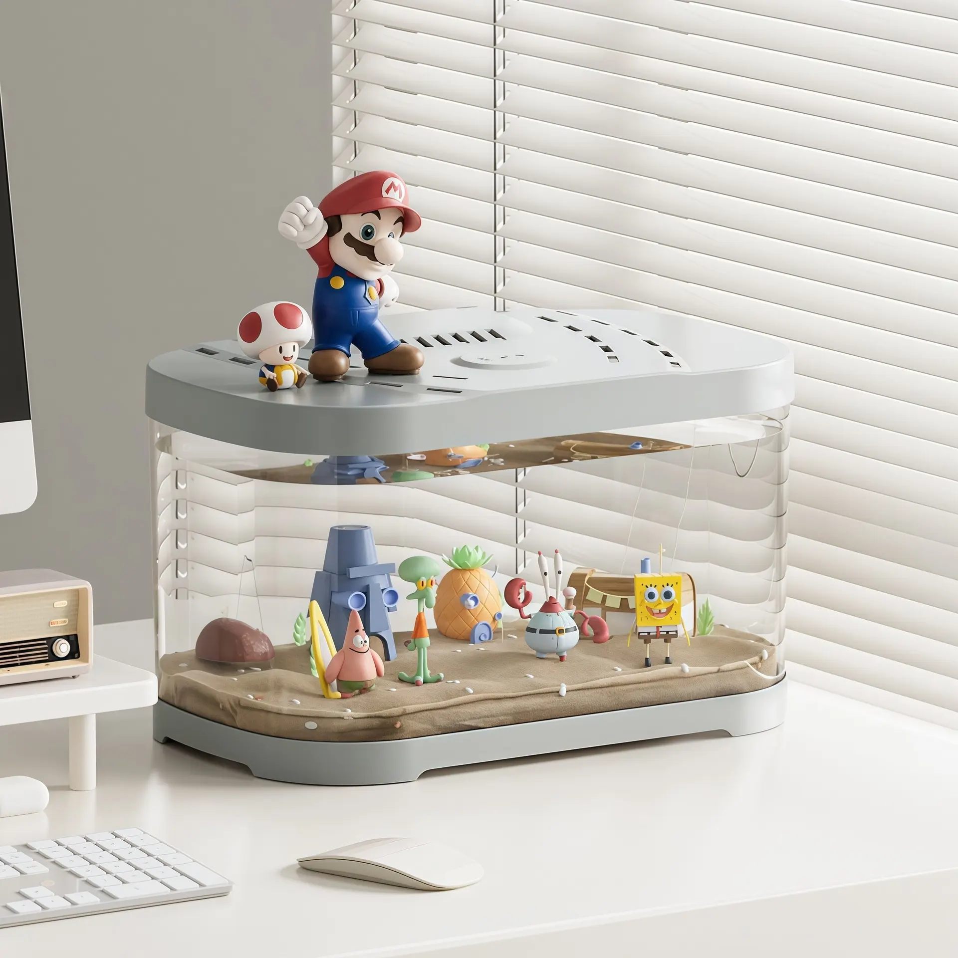 Transparent Plastic Fish Tank Aquarium Terrarium