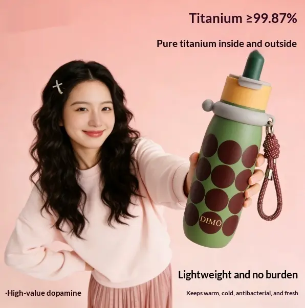 Pure Titanium Insulated Portable Cold Water Cup