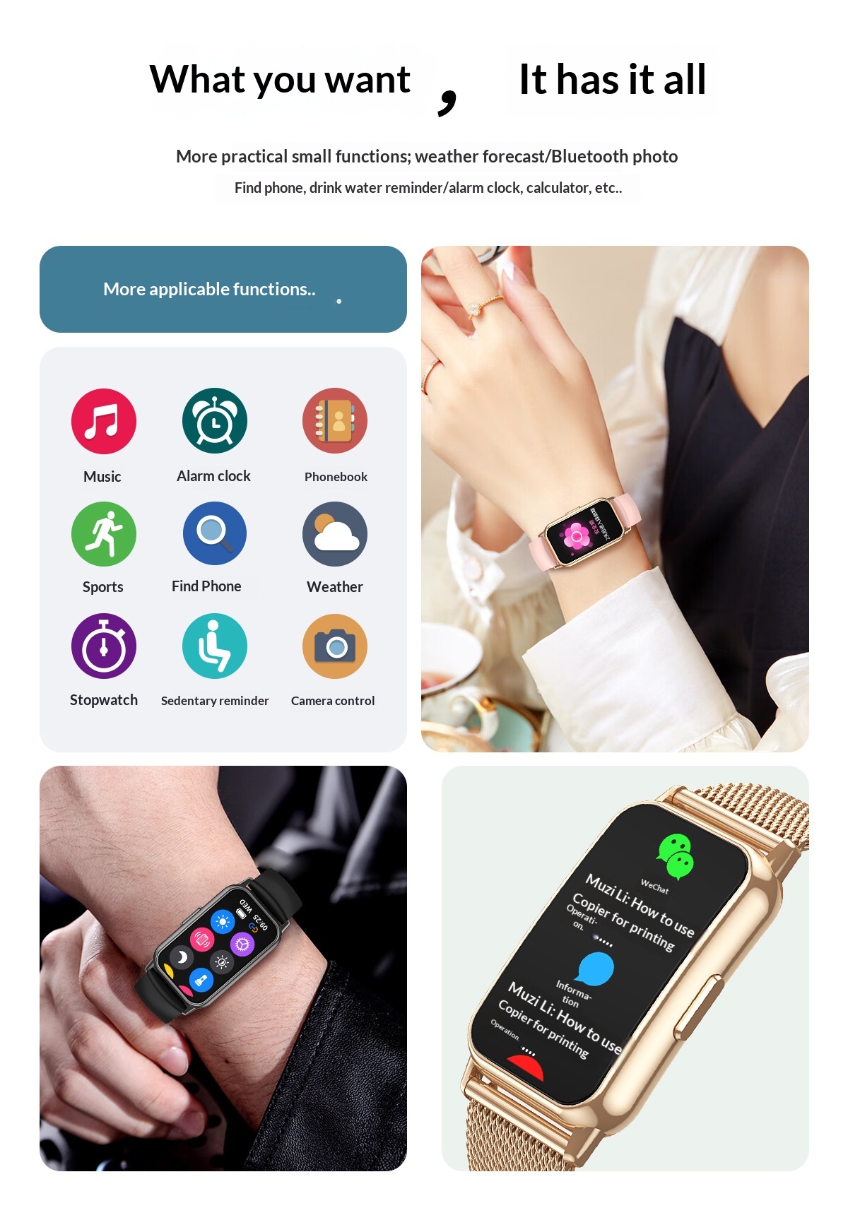 Smart watch blood pressure measurement wrist health monitoring