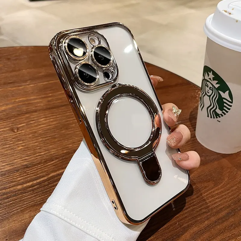 Electroplated Magnetic Suction Bracket Phone Case