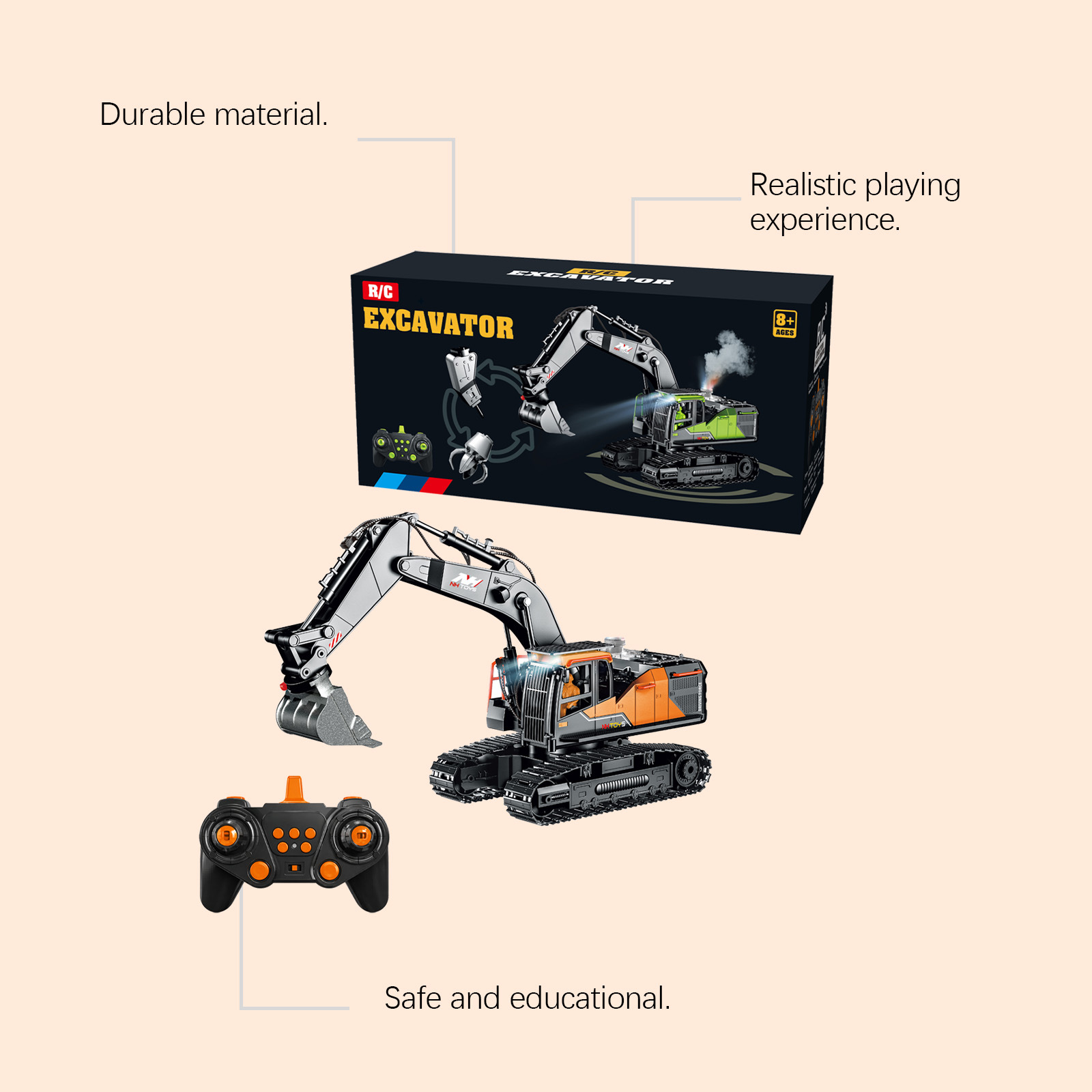 Remote Control Excavator Toy