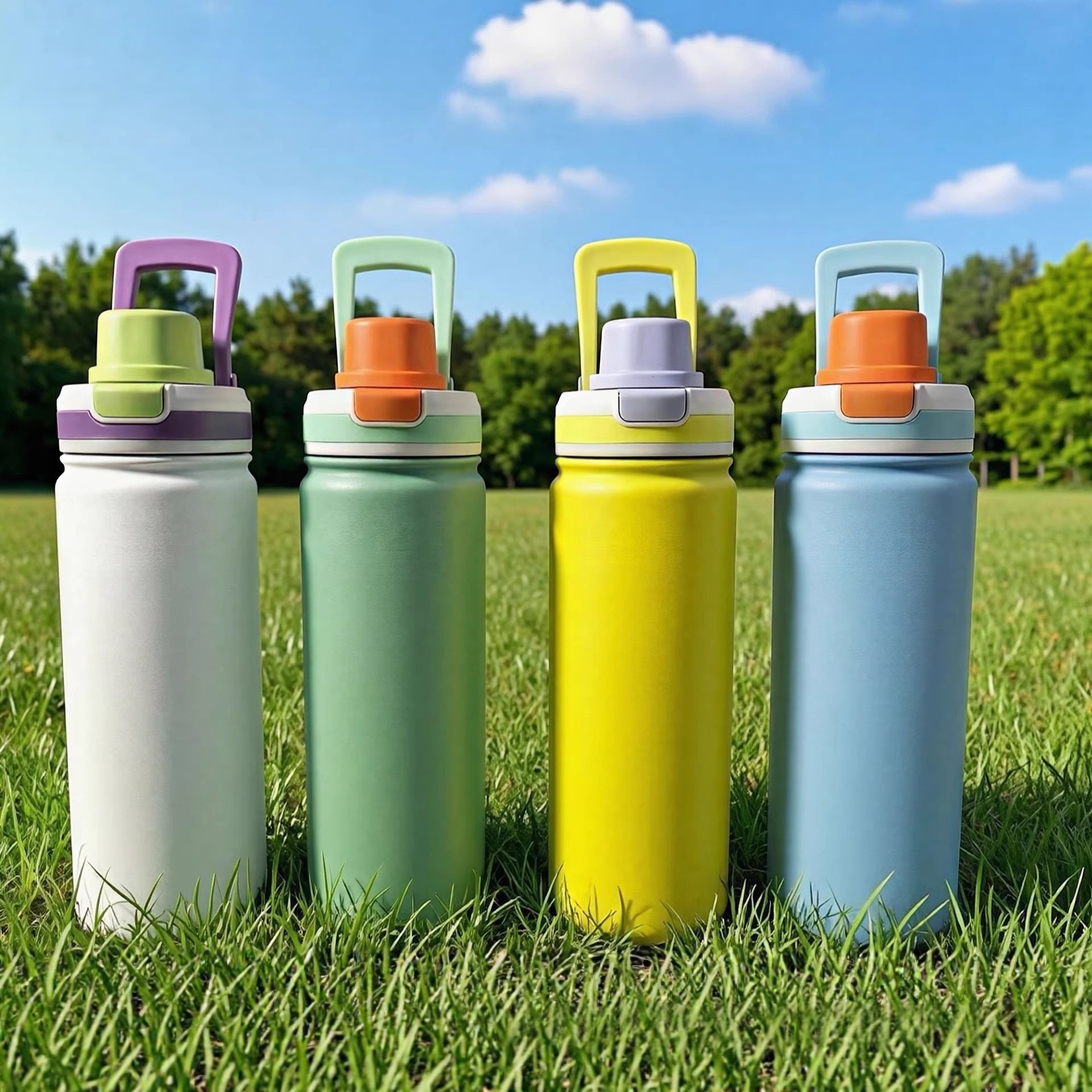 Stainless Steel Direct-Drinking Lid Large-Capacity Insulated Bottle