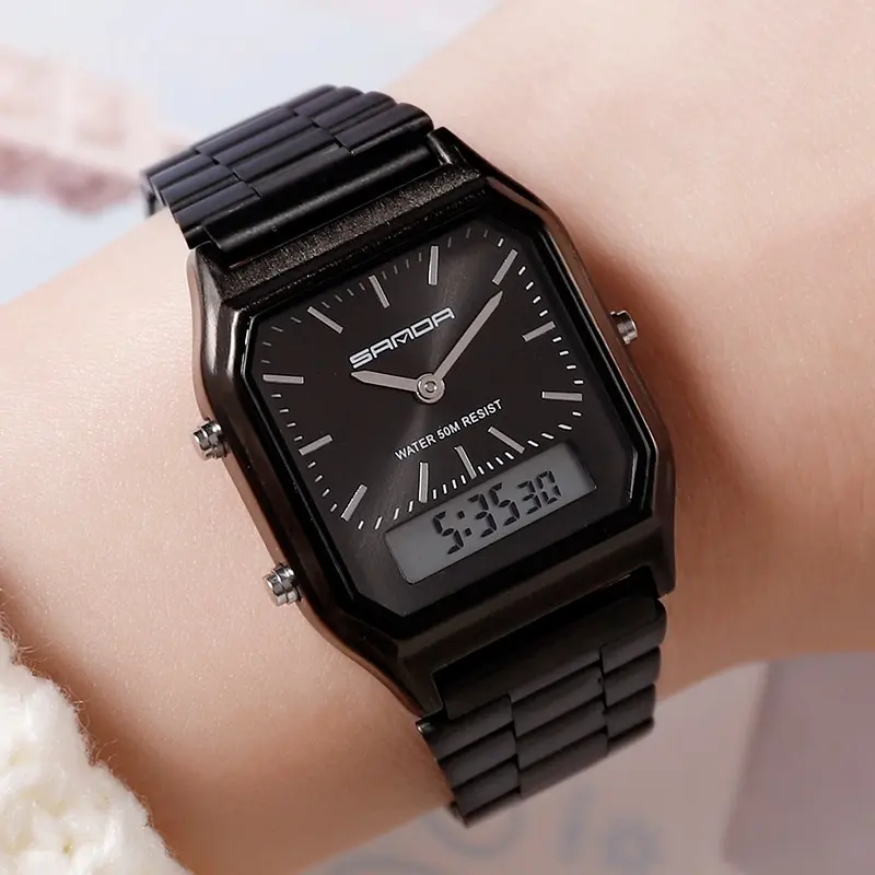 Mens Business Quartz Watch Simple Wristwatch Dual