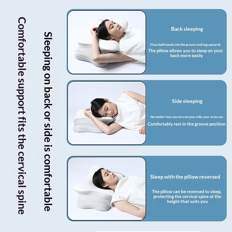 Slow-Rebound Memory Foam Pillow Side-Sleeping Cervical Support Sleep Aid Pillow Inner Core
