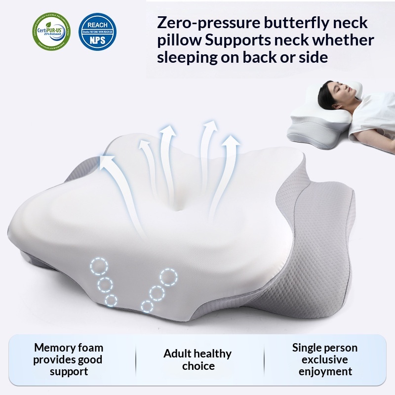 Slow-Rebound Memory Foam Pillow Side-Sleeping Cervical Support Sleep Aid Pillow Inner Core