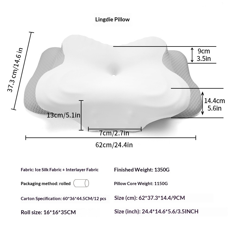 Slow-Rebound Memory Foam Pillow Side-Sleeping Cervical Support Sleep Aid Pillow Inner Core