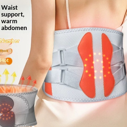Wireless Waist Massager Heated Waist Support Belt Red Light Therapy Rechargeable Portable