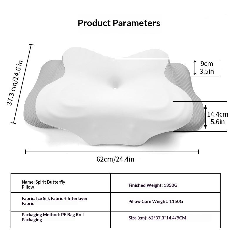 Slow-Rebound Memory Foam Pillow Side-Sleeping Cervical Support Sleep Aid Pillow Inner Core