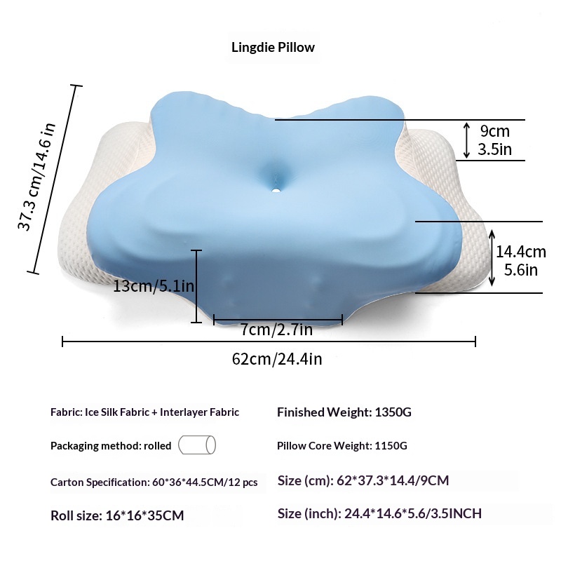 Slow-Rebound Memory Foam Pillow Side-Sleeping Cervical Support Sleep Aid Pillow Inner Core