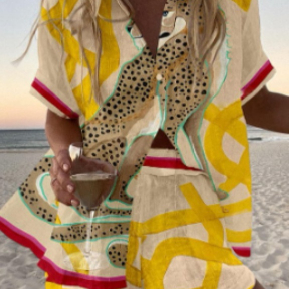 Bold Vibrant 3D Digital Print New Casual Set