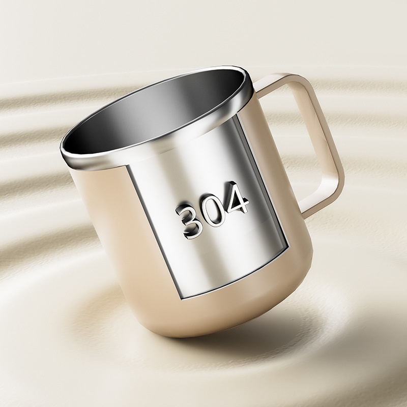 304 Stainless Steel Portable Mug With Lid Coffee Cup