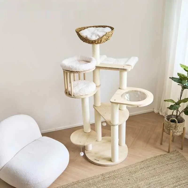 Solid Wood Cat Climbing Frame Cat Tree Cat Bed