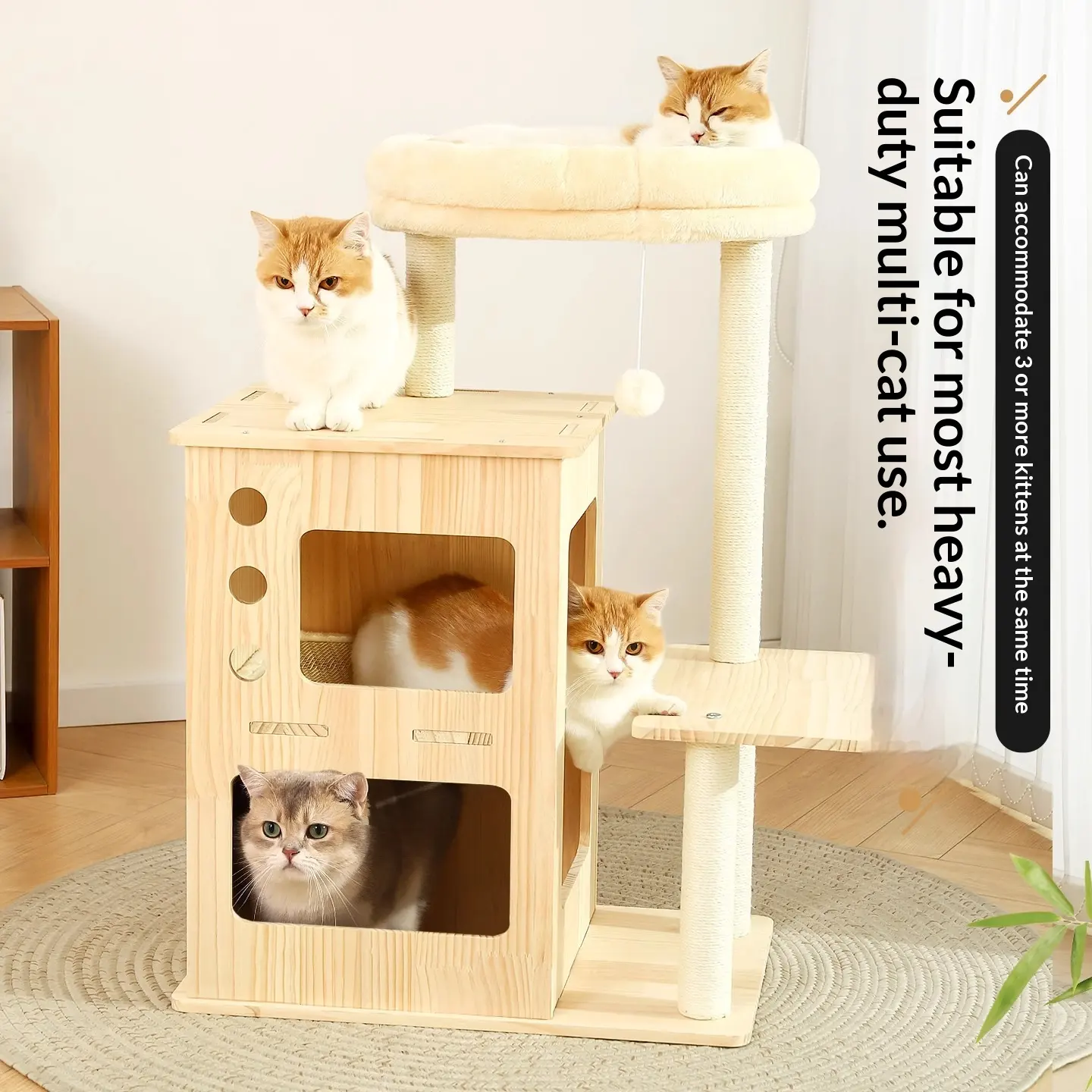 Solid Wood Cat Tree