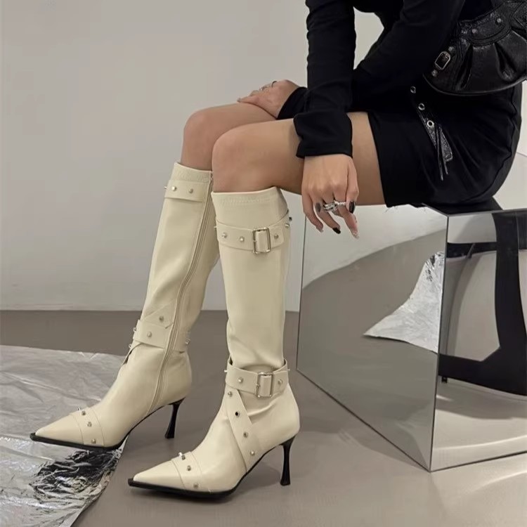 Women's All-Match Belt-Buckle Long Boots 20 1b2696c9 3bf5 4824 9b41 0e3842b29332