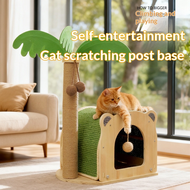 New Coconut Tree Cat Bed And Climbing Frame Combo With Jumping Platform