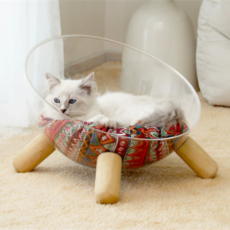 Moonlight Cat Bed Transparent Space Capsule House Large Size Thickened Warm Mat Sofa
