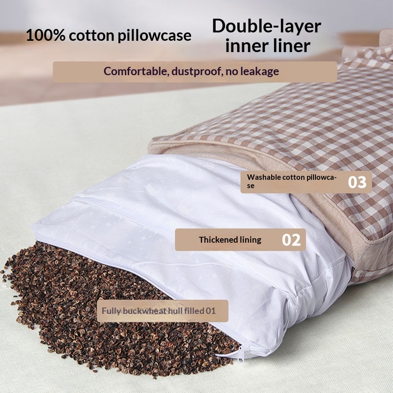 Cotton Buckwheat Pillow Cervical Support Pillow Insert