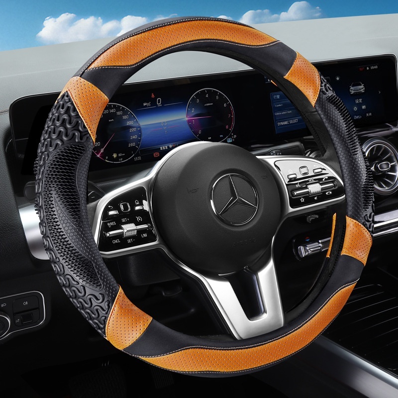 New All-leather Car Steering Wheel Cover Car Interior