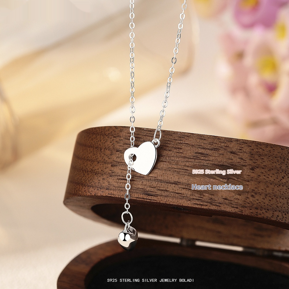 925 Sterling Silver European And American Cross-Border Heart-Shaped Choker Necklace