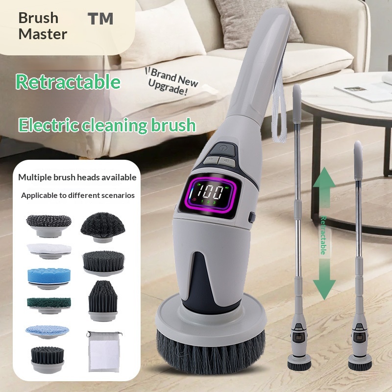 10-in-1 Electric Cleaning Brush With Voice Prompts And Waterproof Design